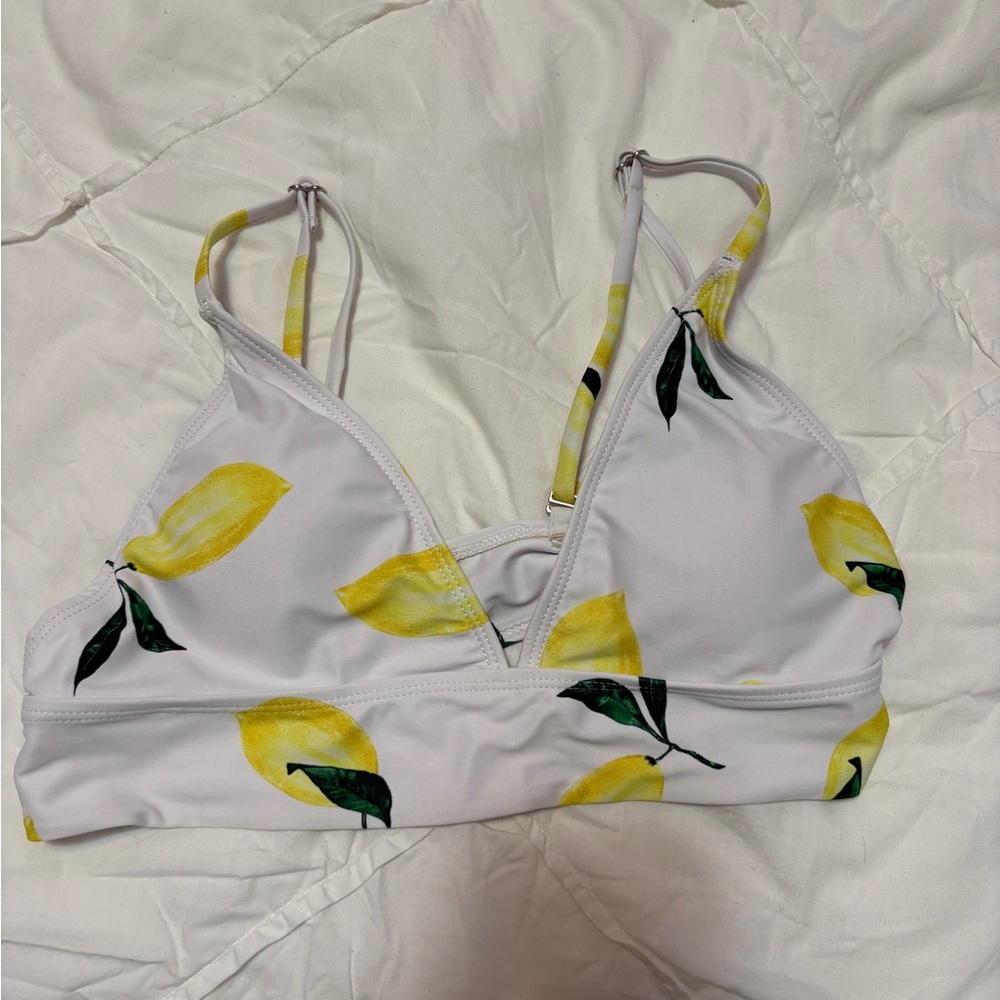 Lemon Print Bikini Top